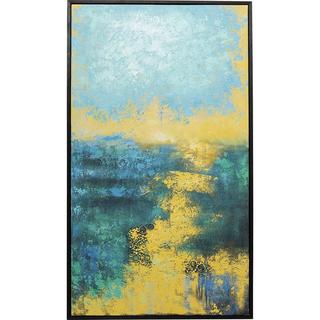 KARE Design Tableau sur toile Jardin bleu 125x215  