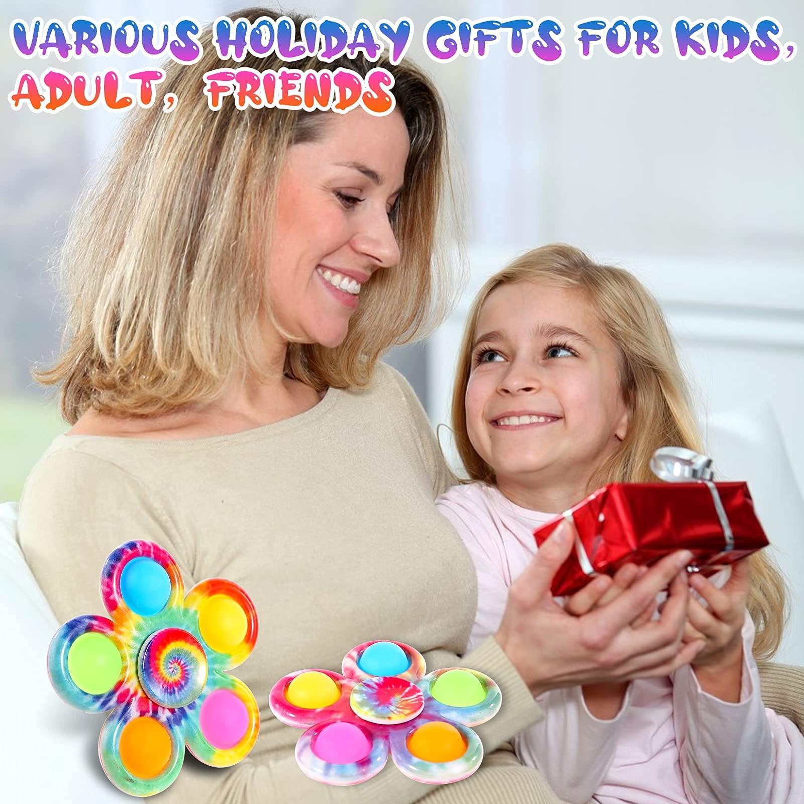 Activity-board  Lot de 4 Pop Fidget Spinner Push Fidget Pop Simple Easter Fidget Toy for Kids Adults, Pop Party Gifts Gift Bag Filler Sensory Fidget Set Toy 