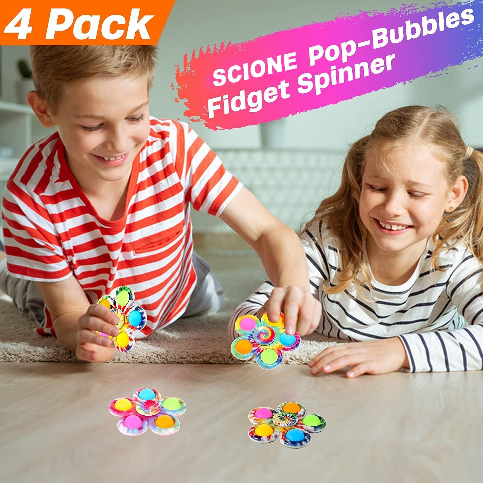 Activity-board  4er Set Pop Fidget Spinner Push Fidget Pop Einfaches Ostern Fidget Spielzeug für Kinder Erwachsene, Pop Party Geschenke Geschenk Tasche Füller Sensorisches Fidget Set Spielzeug 