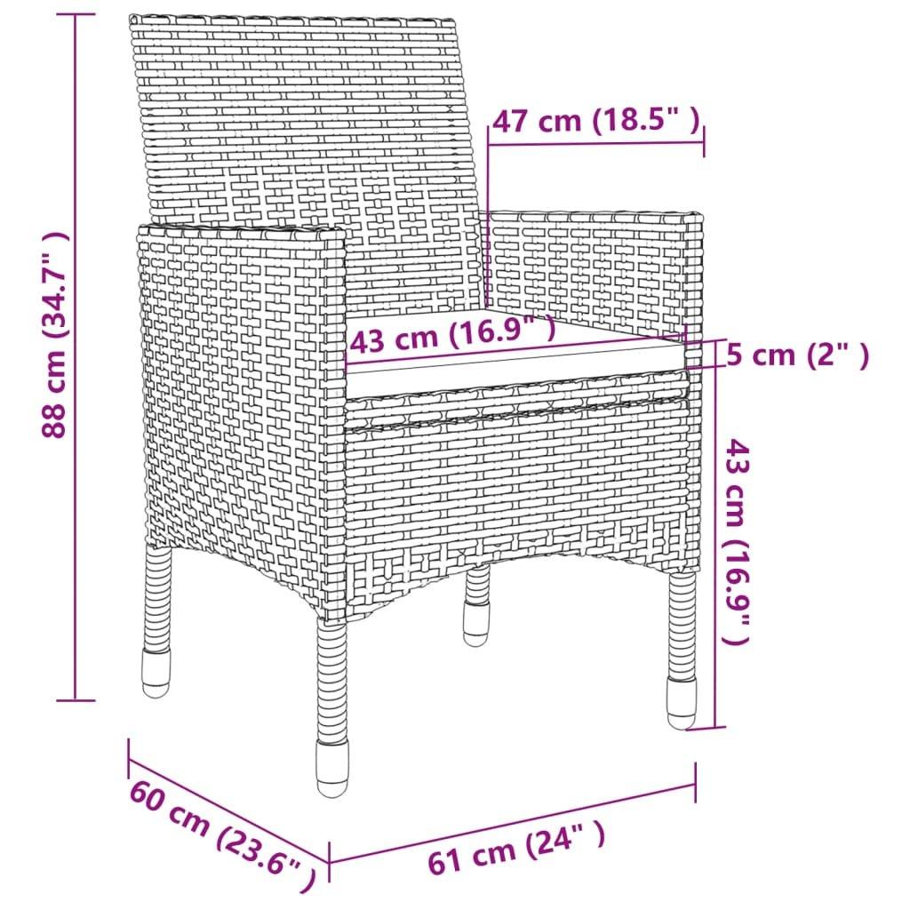 VidaXL set da pranzo da giardino Polirattan  