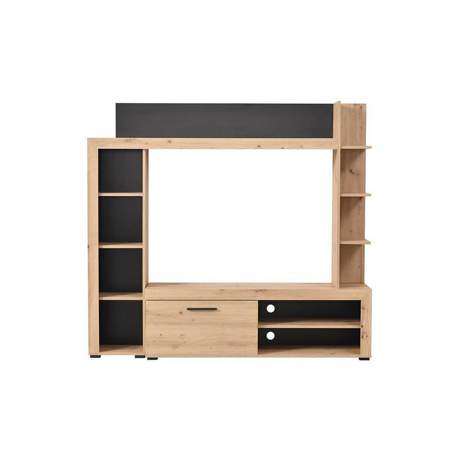 Vente-unique TVWand mit Stauraum BALTIMORE Eichenholzfarben  