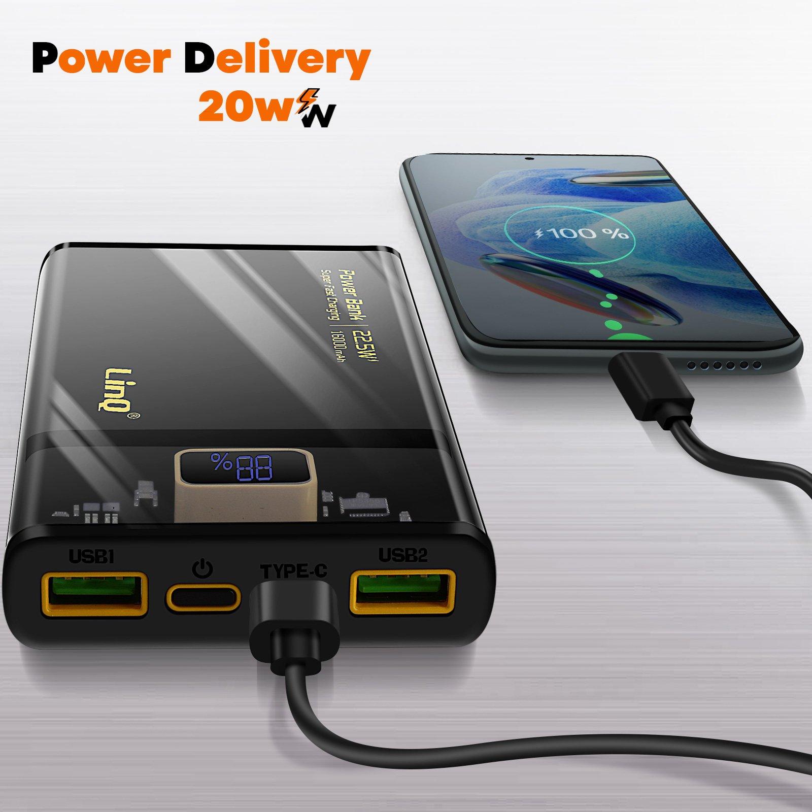 Avizar  Powerbank 16000mAh 2 USB et USB-C LinQ 