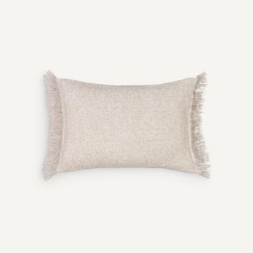 Housse de coussin frangée lin/coton/lyocell