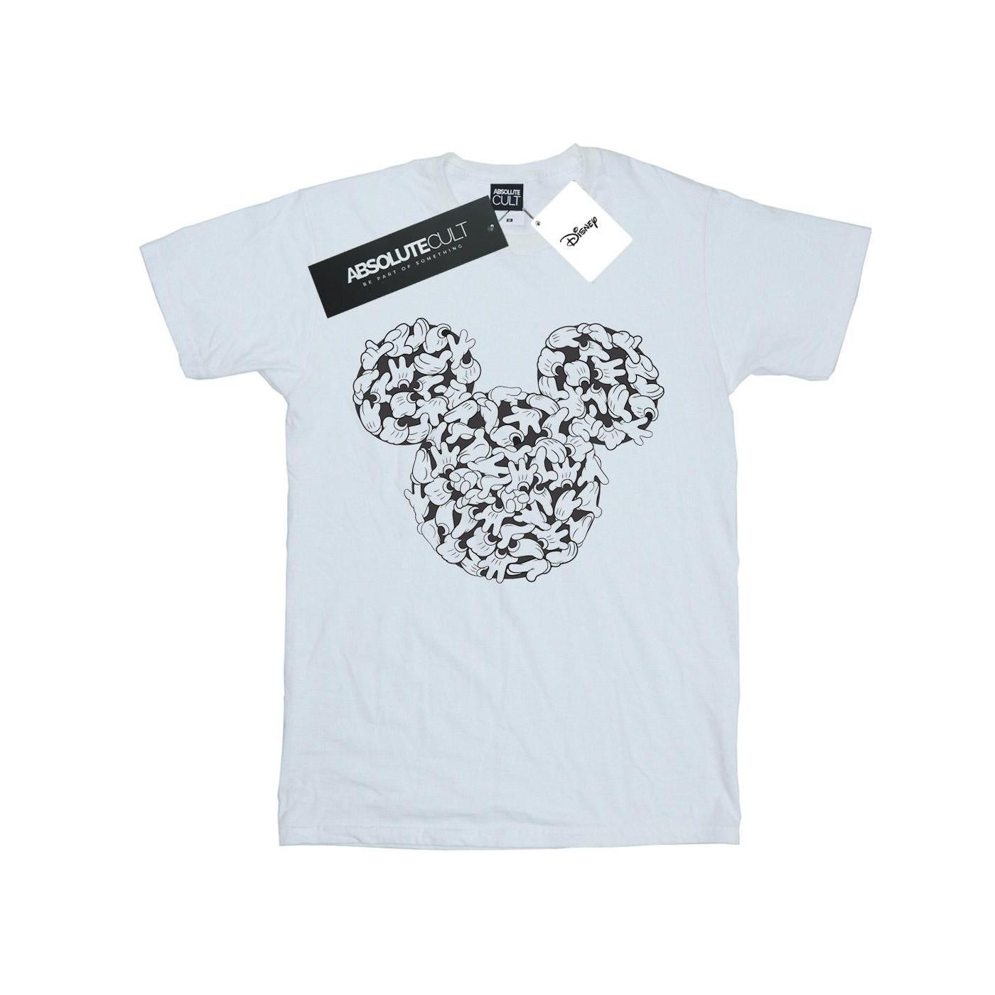 Image of Mickey Mouse Head Of Hands Tshirt Mädchen Weiss 116