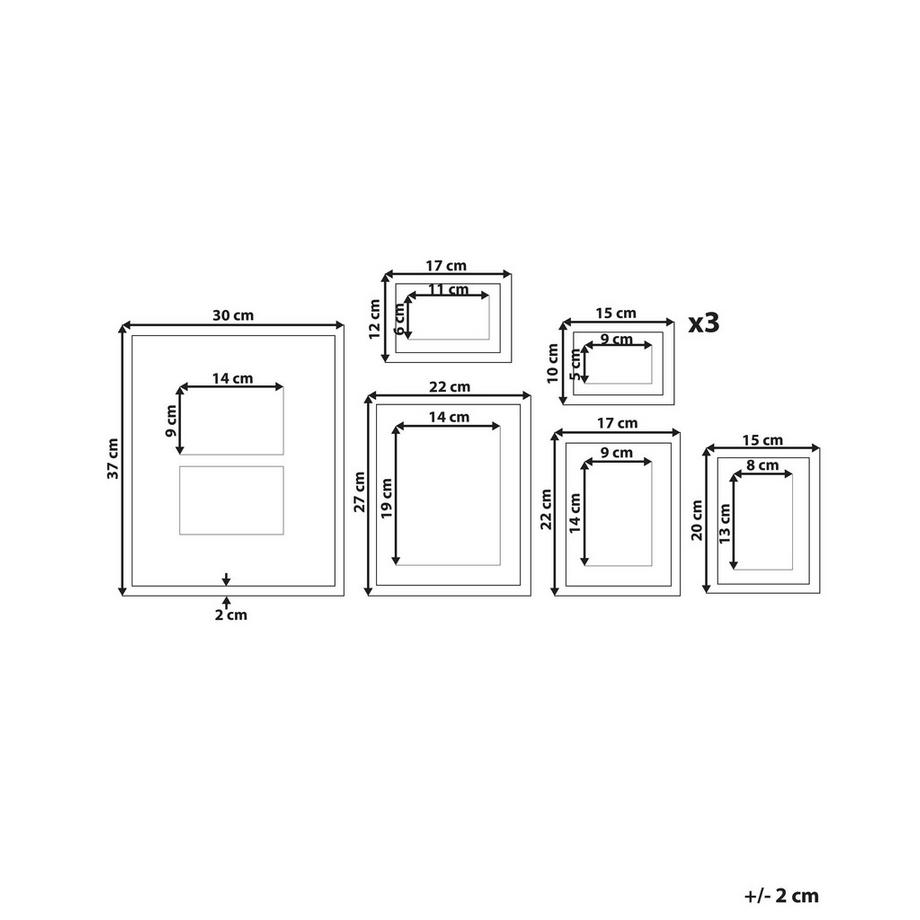 Beliani Set di 8 cornici per foto en Fibra a media densità (MDF) Classico GARANGO  