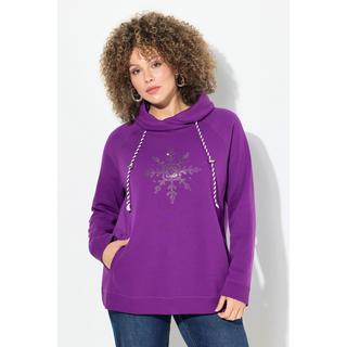 Ulla Popken  Sweatshirt, Eisstern, Stehkragen, Taschen, Langarm 