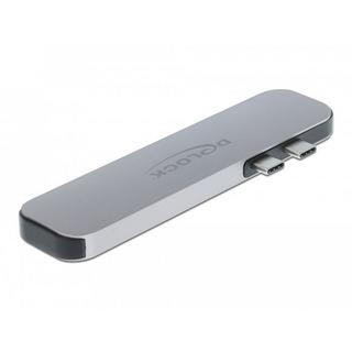 DeLock  87753 replicatore di porte e docking station per notebook Grigio 