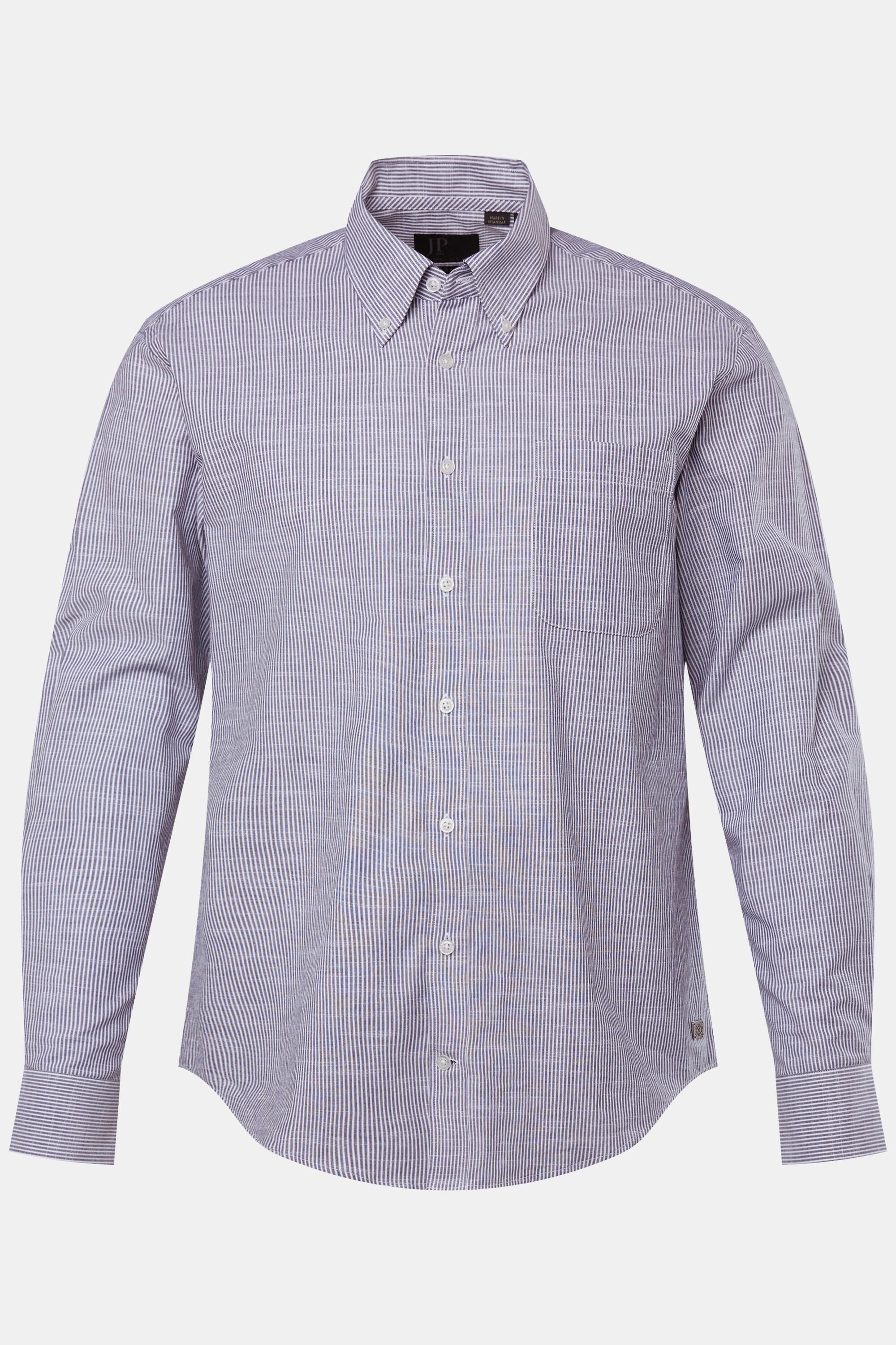 JP1880  Chemise Oxford rayée à manches longues et col à pointes boutonnées. Coupe Modern Fit - jusqu'au 8 XL 