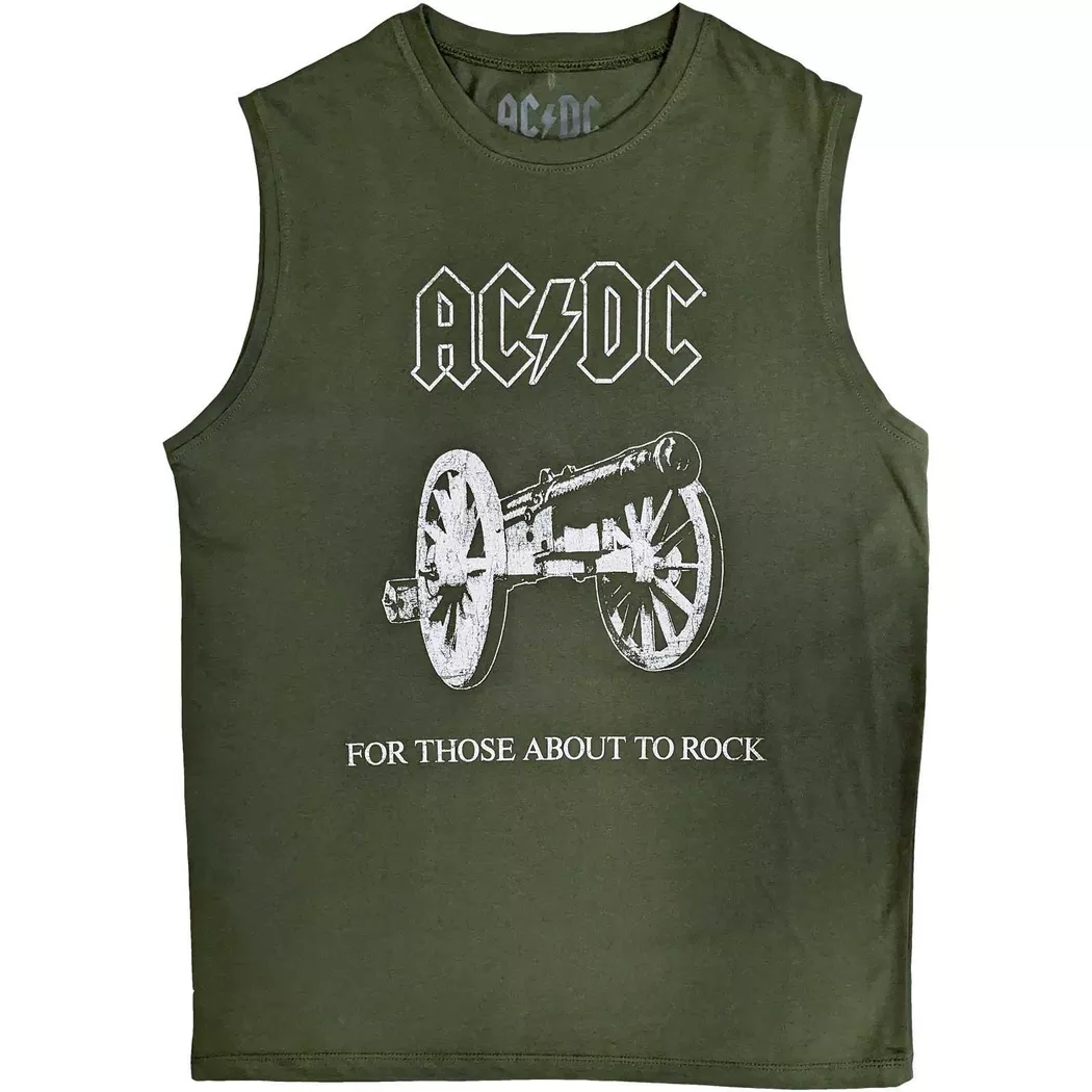 AC/DC - ACDC About To Rock Ärmelloses Oberteil, per donna, Verde, Größe M