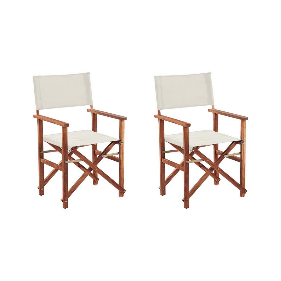 Beliani Lot de 2 chaises de jardin en Tissu  CINE  