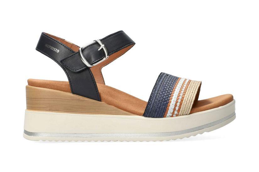 Image of Sheryl - Leder Sandale Damen Blau 38