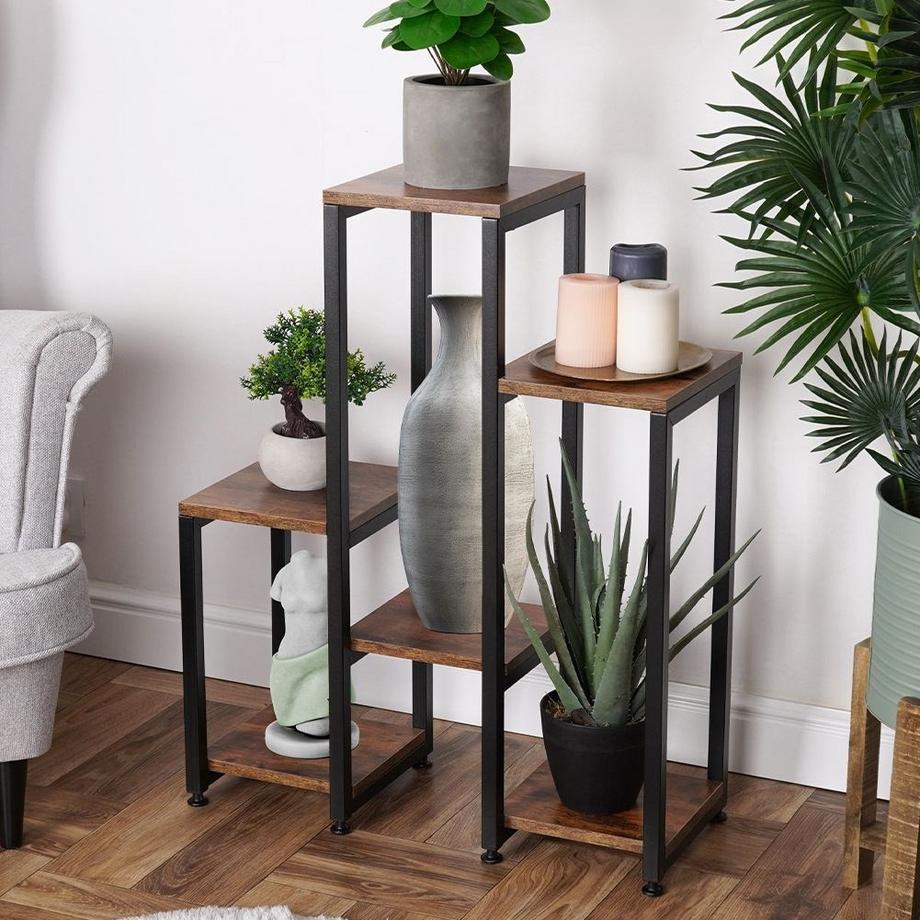 B2X  Metall-Blumenständer mit 6 Ebenen, Industrie-Stil 