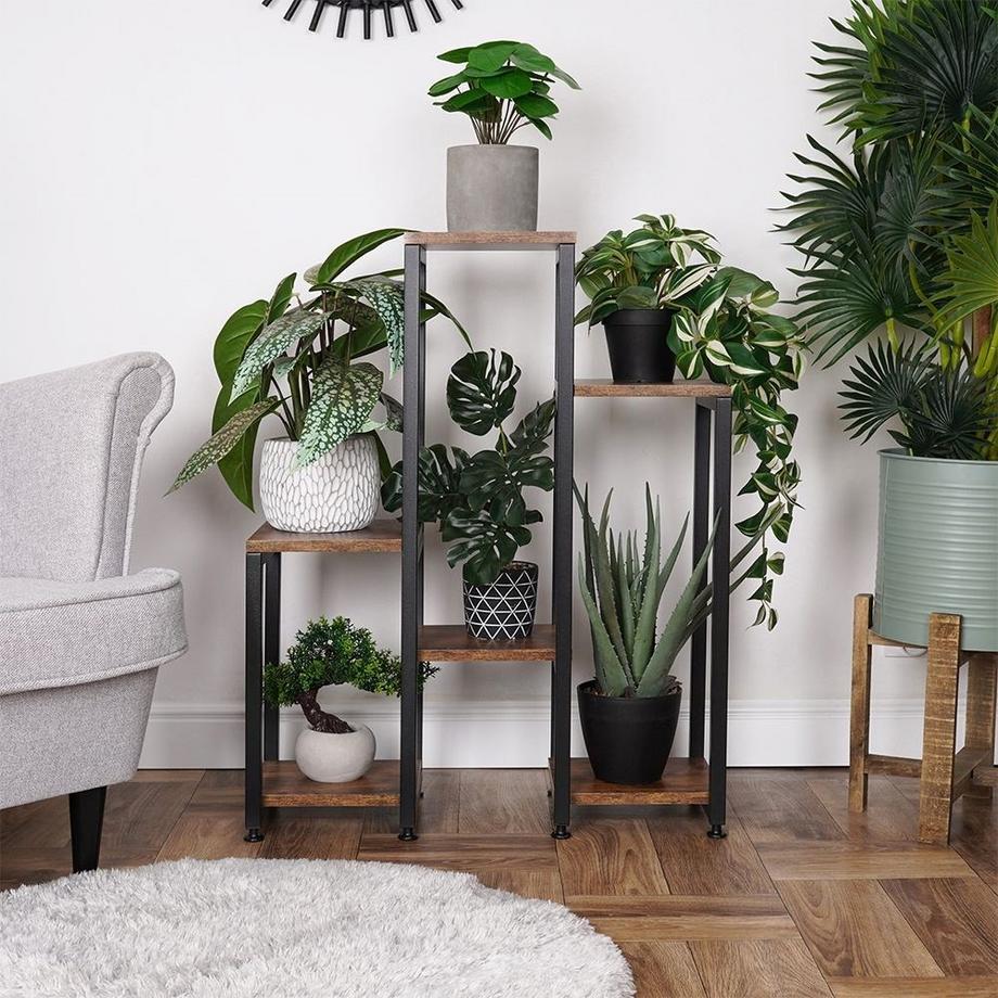 B2X  Metall-Blumenständer mit 6 Ebenen, Industrie-Stil 