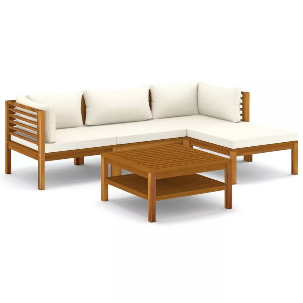 VidaXL - Salon de jardin bois d'acacia, One Size, Light Beige