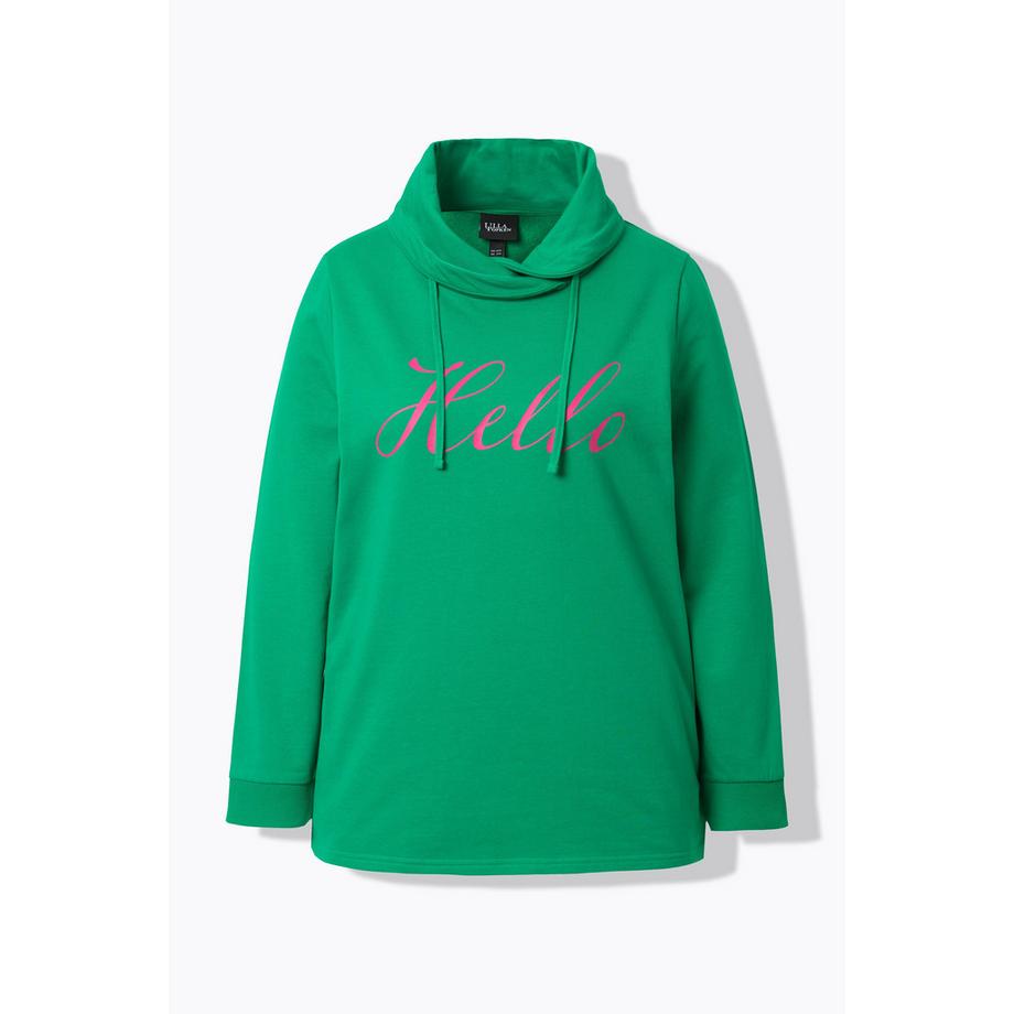 Ulla Popken Sweatshirt Classic Fit Hello Col Montant  
