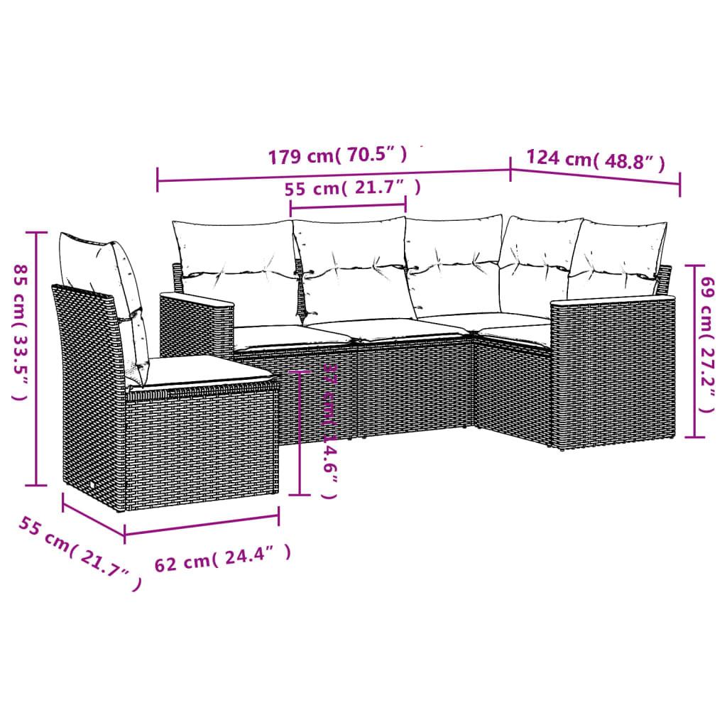 VidaXL set divano da giardino Polirattan  