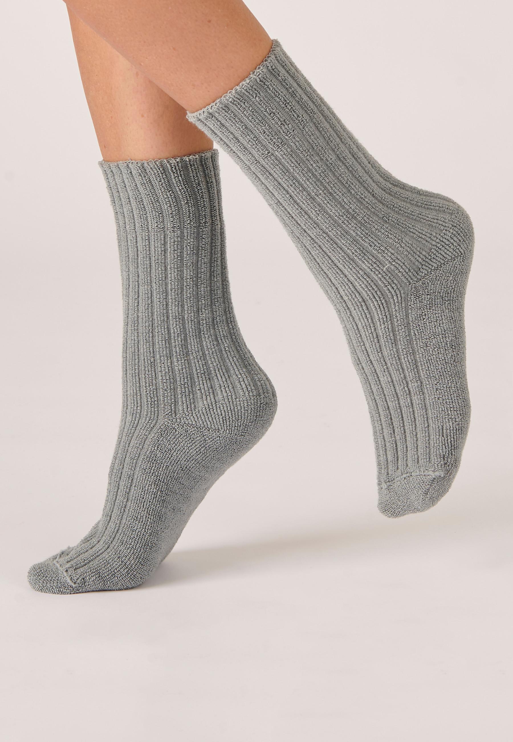 Image of Rippstrick-socken Aus Thermolactyl-bouclé. Damen Grau 32