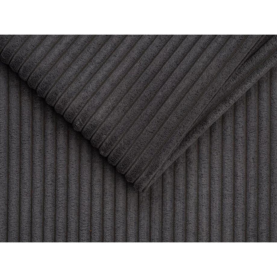 Vente-unique Eckschlafsofa mit Matratze - Ecke wechselbar - Cord - Anthrazitgrau - Liegefläche mit Lattenrost mit breiten Latten 160 cm - Matratze 18 cm - LORETO  