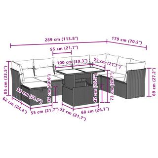 VidaXL Garten sofagarnitur poly-rattan  