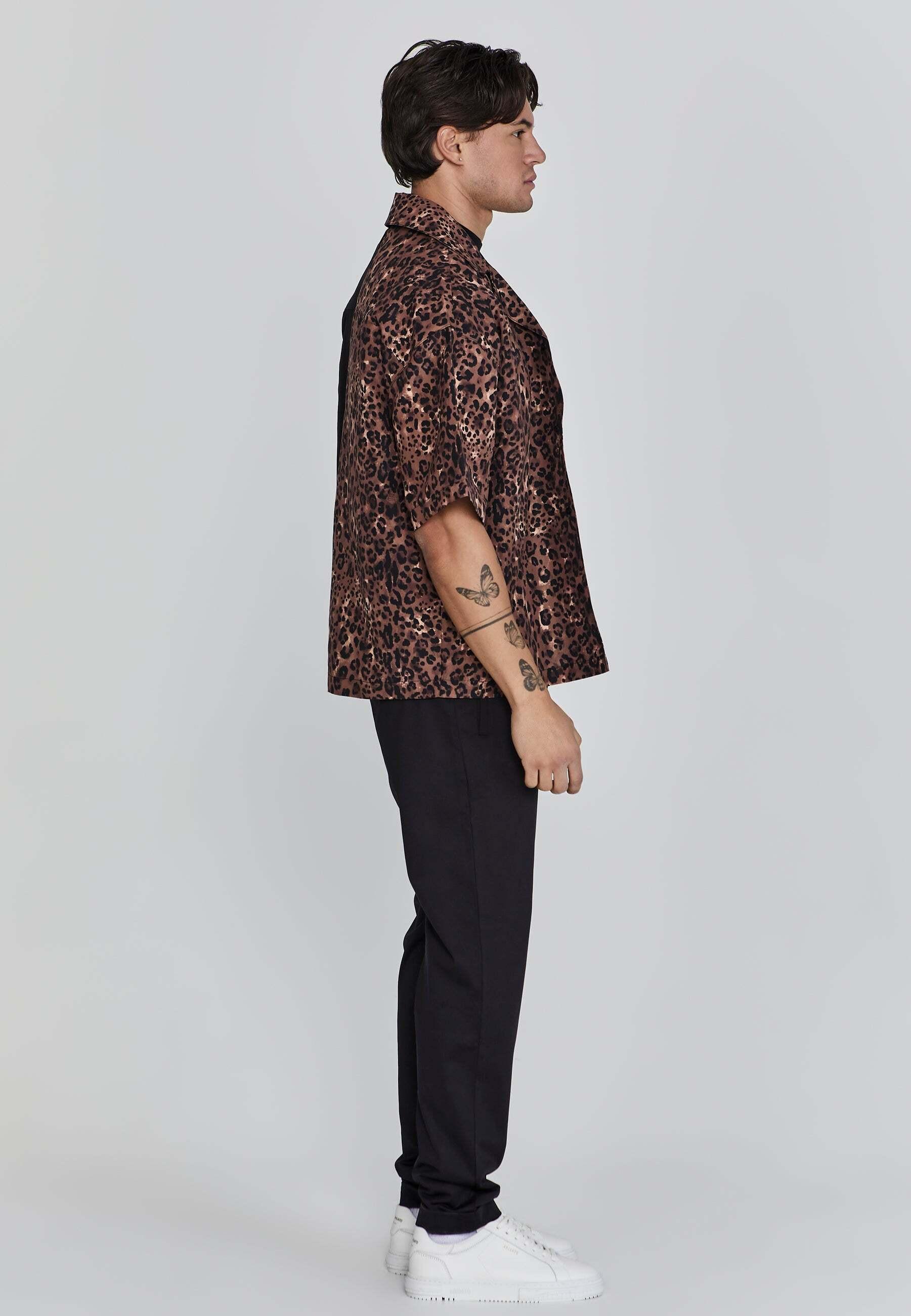 Sik Silk  Shirt Animal Print Shirt 