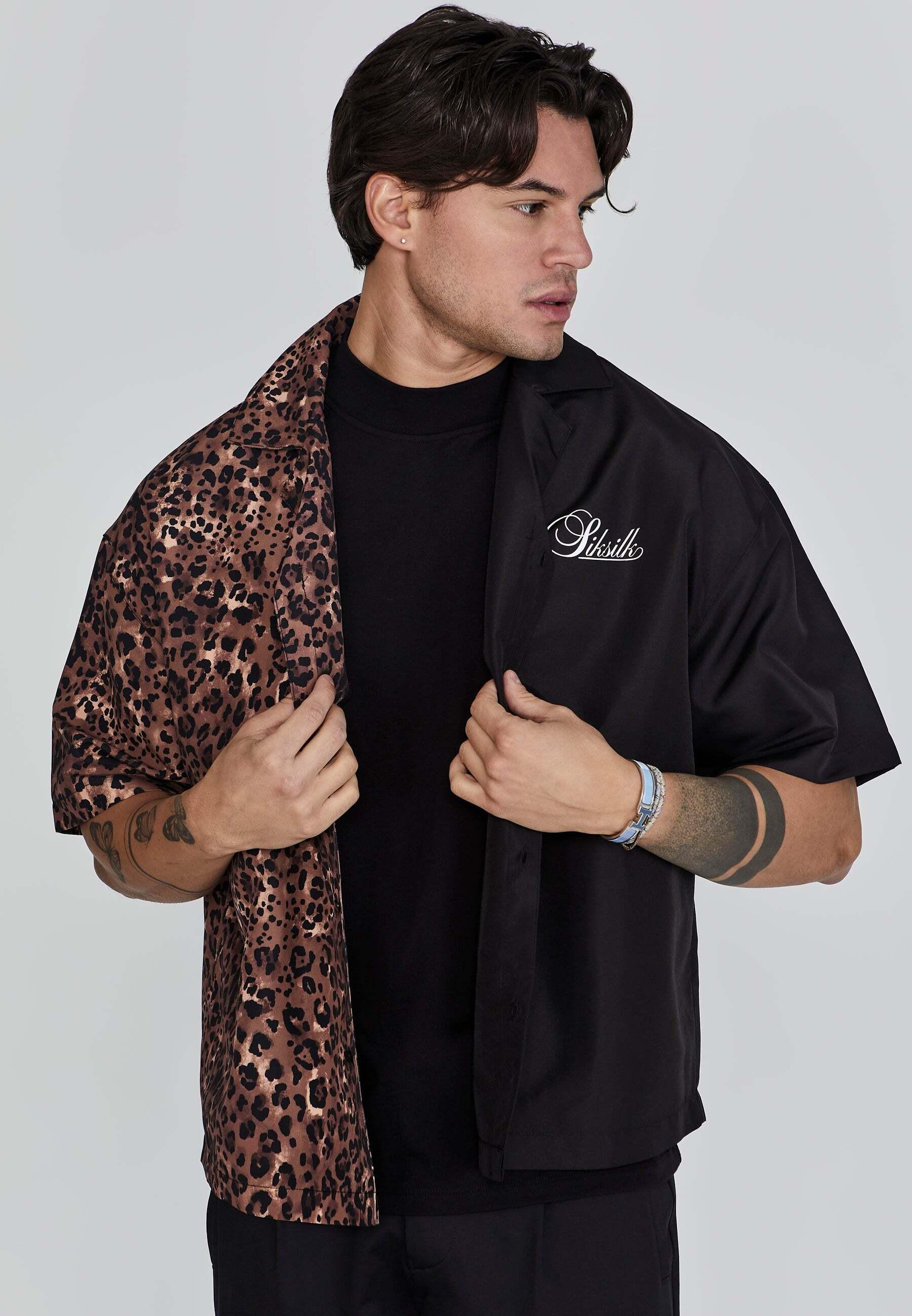 Sik Silk  Shirt Animal Print Shirt 