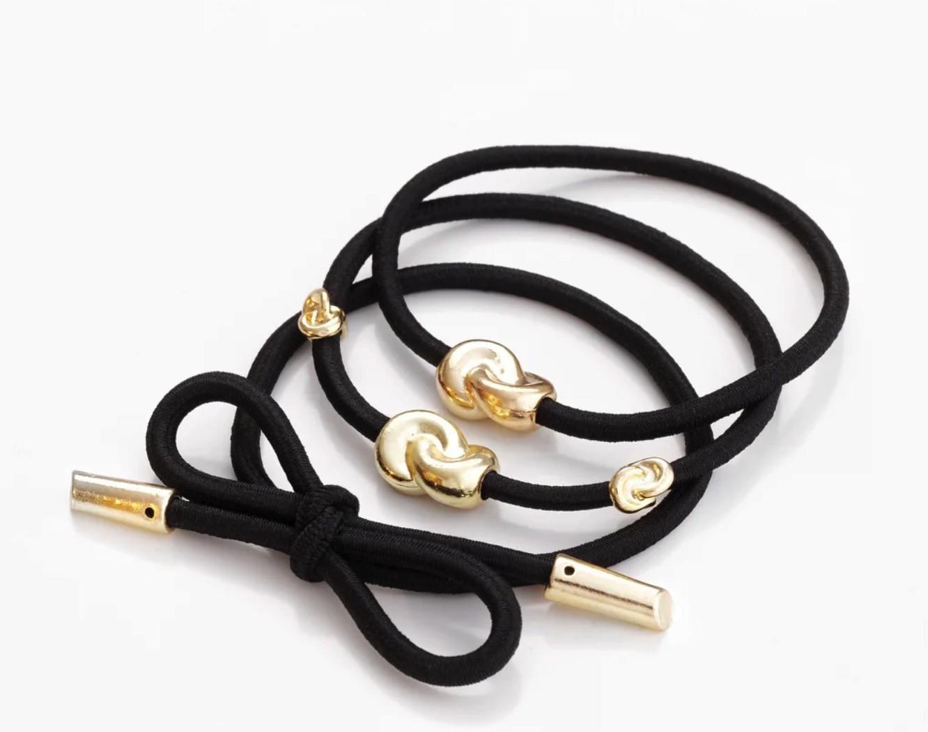 Image of Hair Tie Metal Details 3-pack Damen Cream 1 pezzo