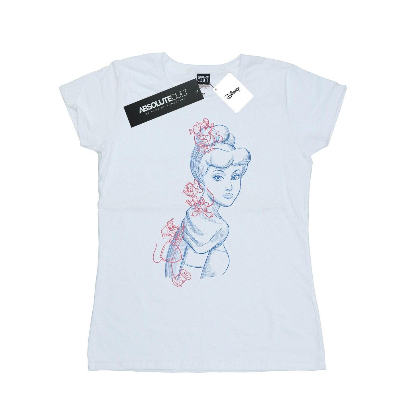 Image of Cinderella Mouse Sketch Tshirt Damen Weiss L