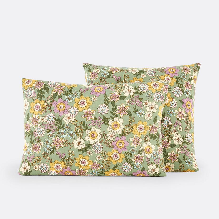 Taie d'oreiller en coton/lin lavé