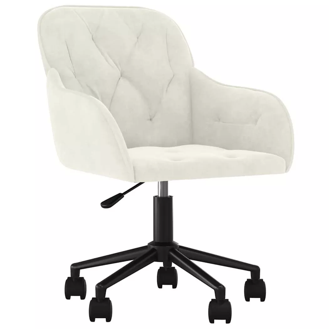 Chaise pivotante de bureau Crème Velours - Vidaxl
