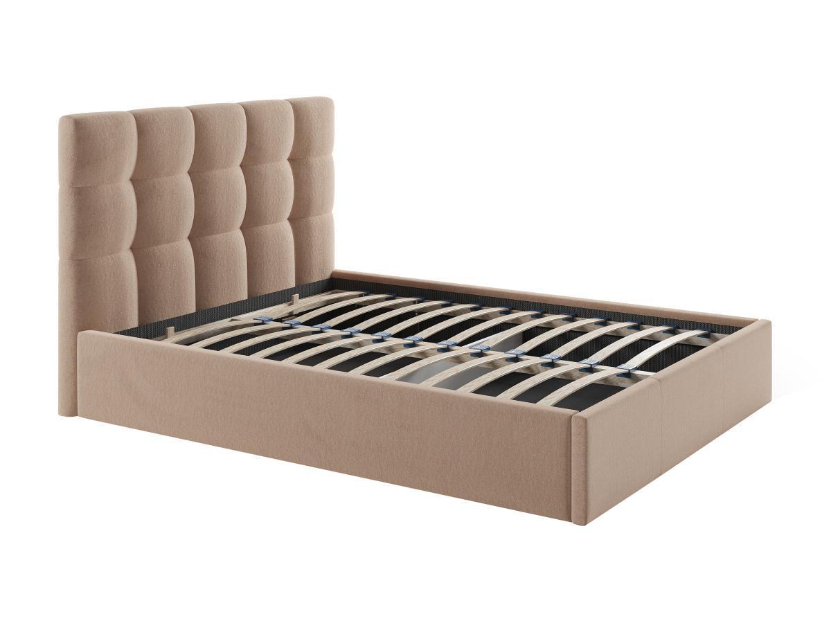 PASCAL MORABITO Lit coffre 140 x 190 cm - Velours - Beige - MIRDAL de Pascal Morabito  