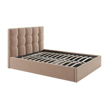 Letto con contenitore 140 x 190 cm Velluto Beige - MIRDAL di PASCAL MORABITO