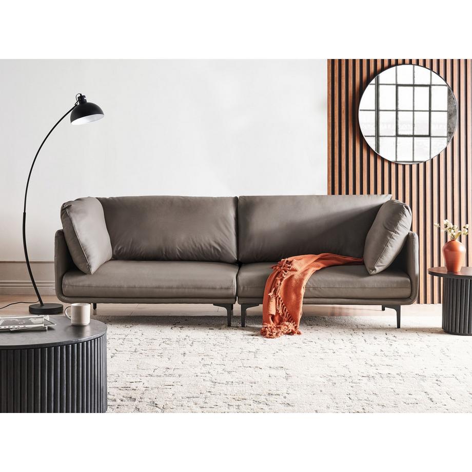 Beliani Canapé 3 places en Tissu Industriel REVSNES  