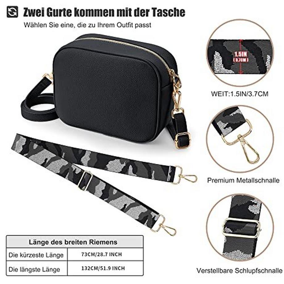 Only-bags.store Sac à bandoulière élégant en cuir végétalien avec 2 sangles réglables  