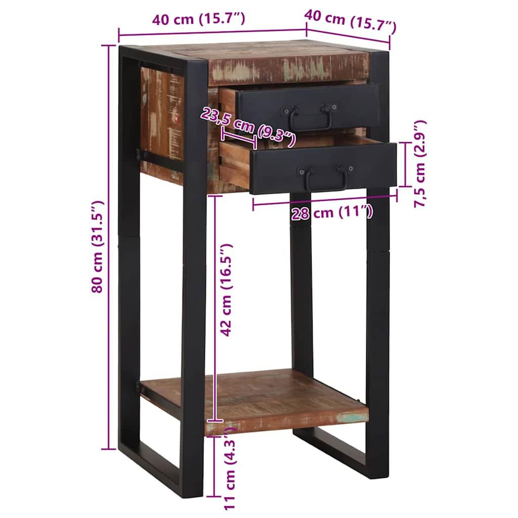 VidaXL Table d'appoint bois massif de récupération  