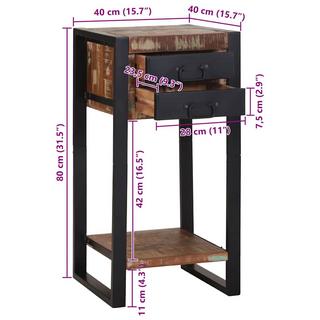 VidaXL Table d'appoint bois massif de récupération  