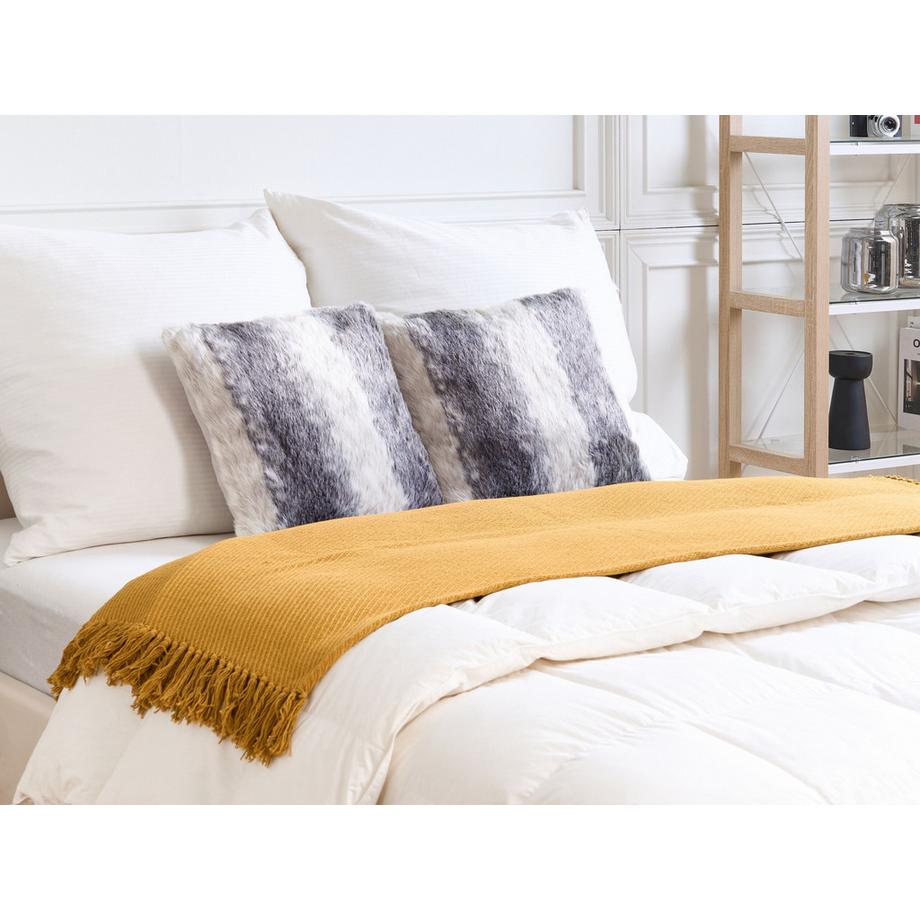 Beliani Set di 2 cuscini en Finta pelliccia Moderno HORDEUM  