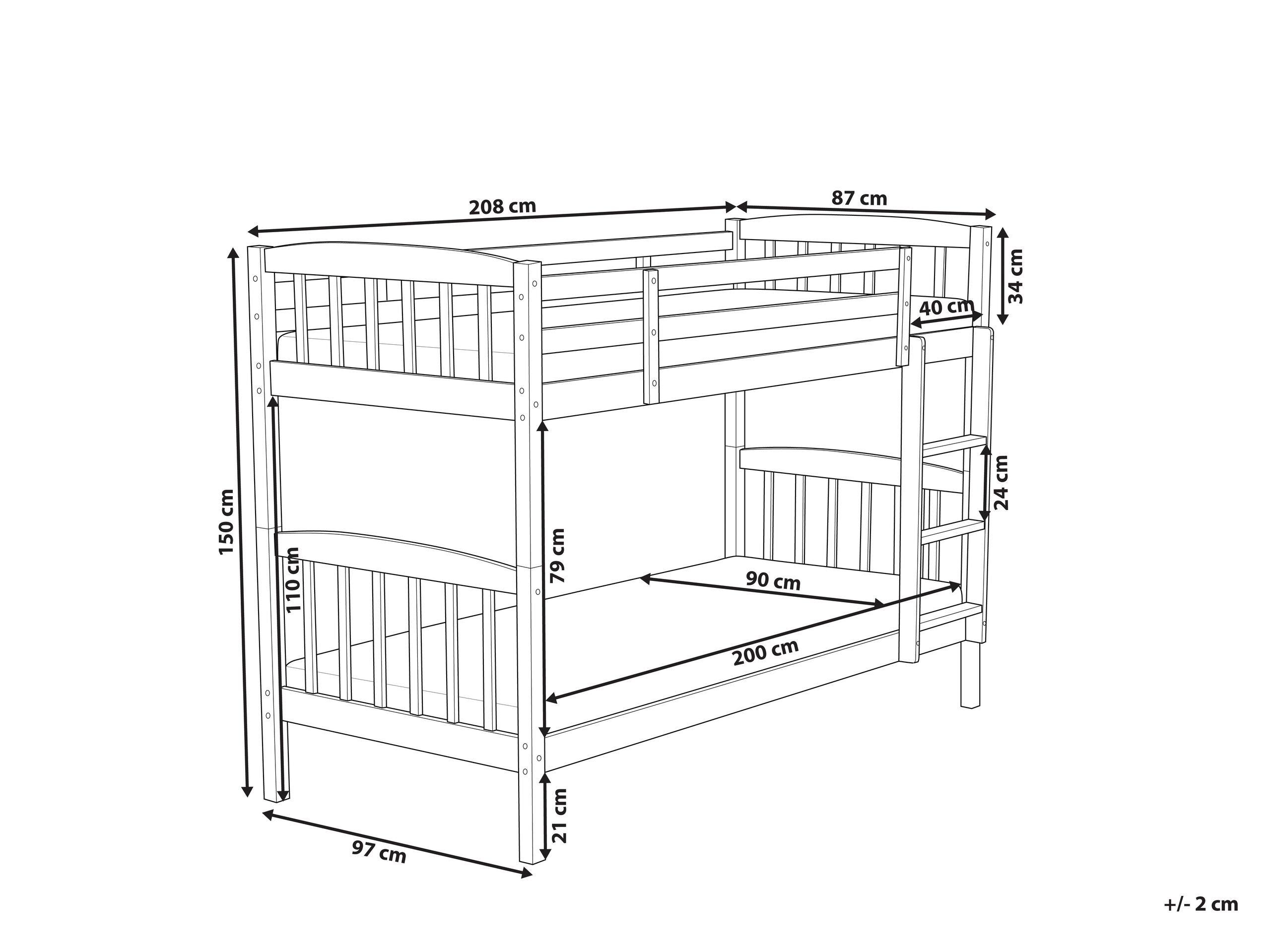 Beliani Hochbett aus Kiefernholz Modern REVIN  