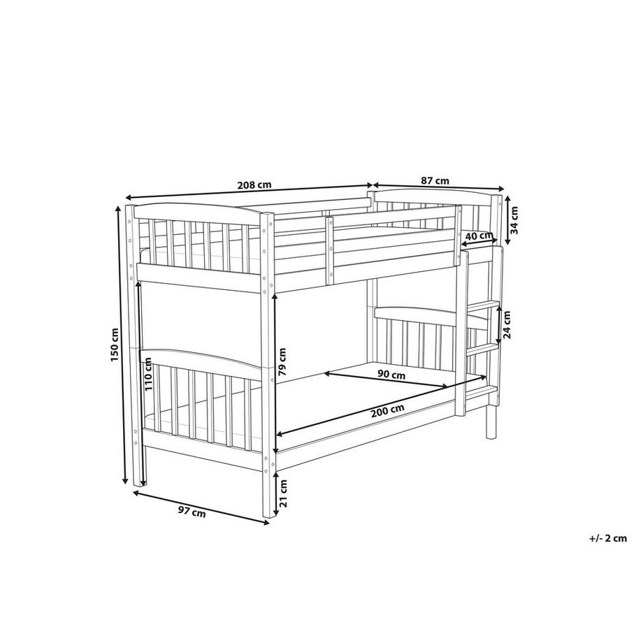 Beliani Lit superposé en Bois de pin Scandinave REVIN  