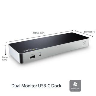 STARTECH.COM  Station d'Accueil USB C Double Écran avec PD 60W pour PC Portables Windows - Dock USB C vers HDMI / DVI - Dock USB 3.1 Gen 1 Type C avec Chargement - Compatible TB3 