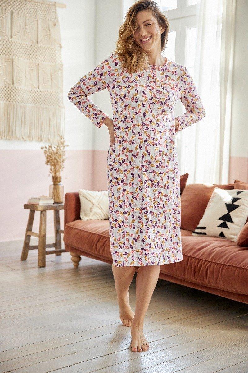 Image of Nachthemd Aus Interlock-rippstrick. Damen Rosa 34/36