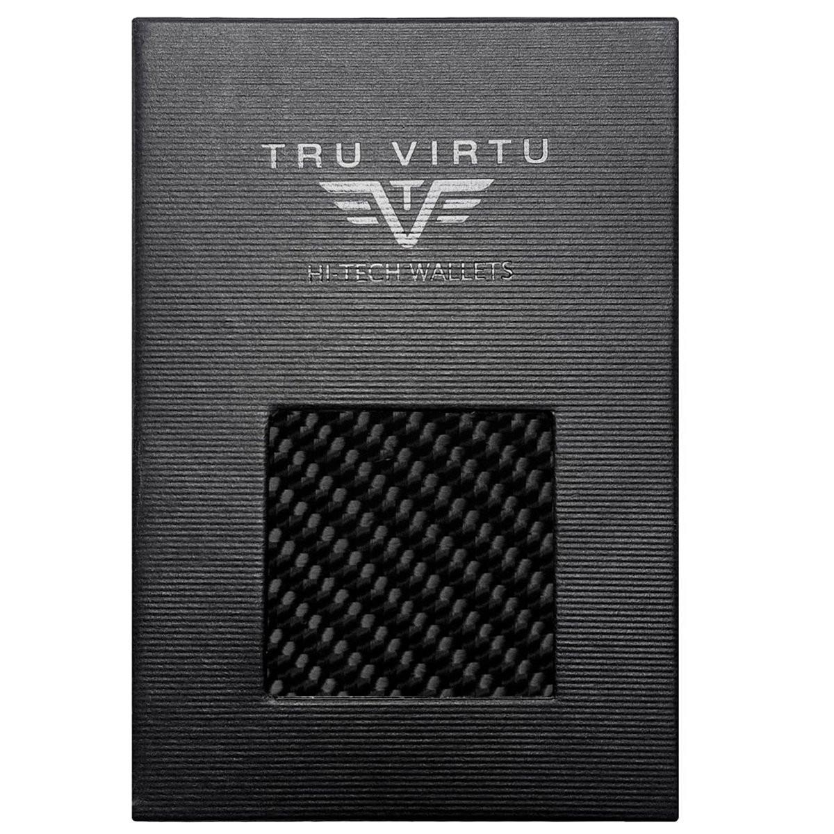 Tru Virtu Click & Slide Carbon Fibre Wallet Schwarz Rot  