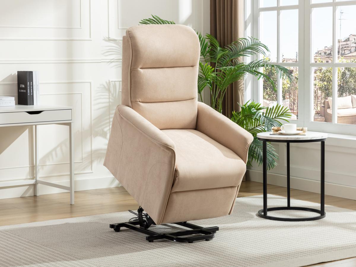 Vente-unique Relaxsessel Fernsehsessel elektrisch - Stoff - Beige - CAPUCINE  