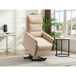 Vente-unique Fauteuil releveur électrique en tissu beige CAPUCINE  