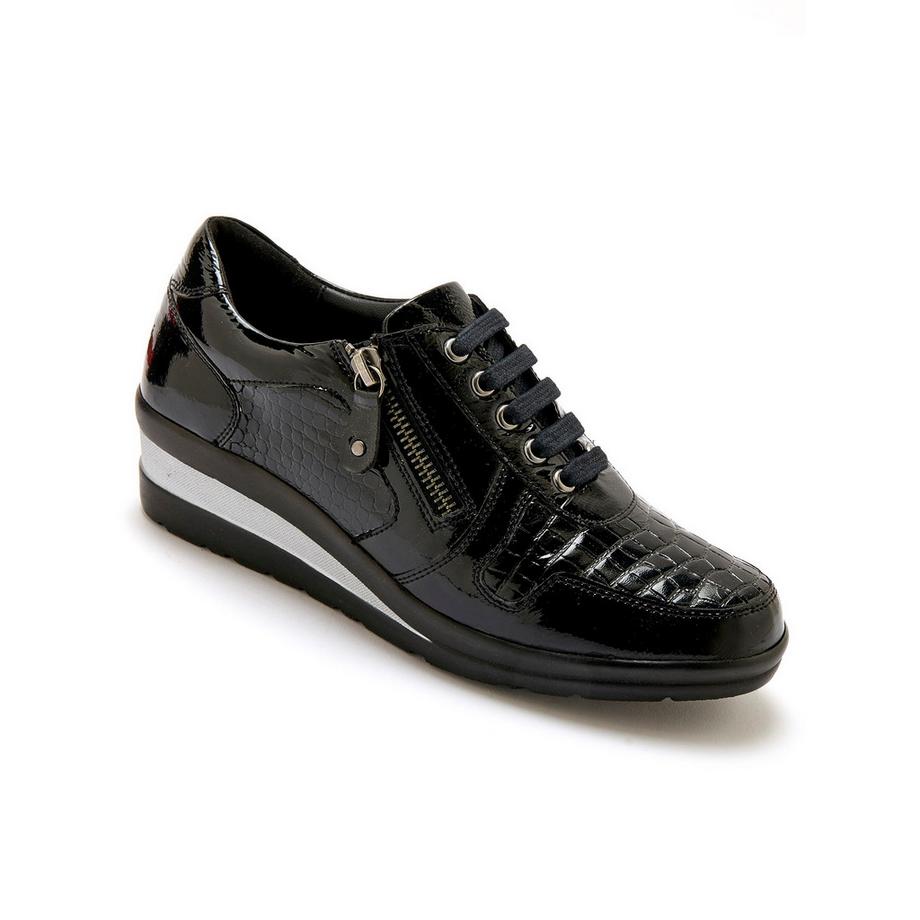 Pédiconfort  damen sneaker mit reißverschluss und schnürsenkeln 