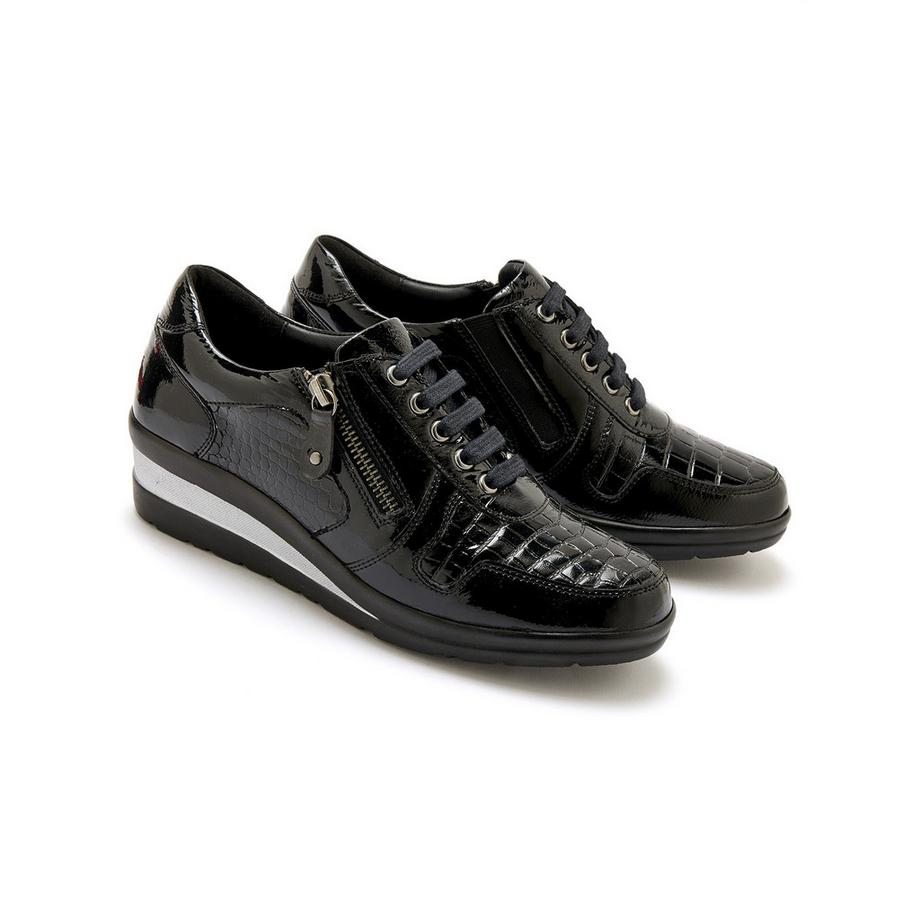 Pédiconfort  damen sneaker mit reißverschluss und schnürsenkeln 