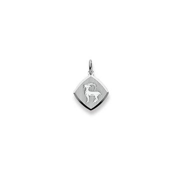 Pendentif signe du zodiaque capricorne or blanc 750, 19x13mm