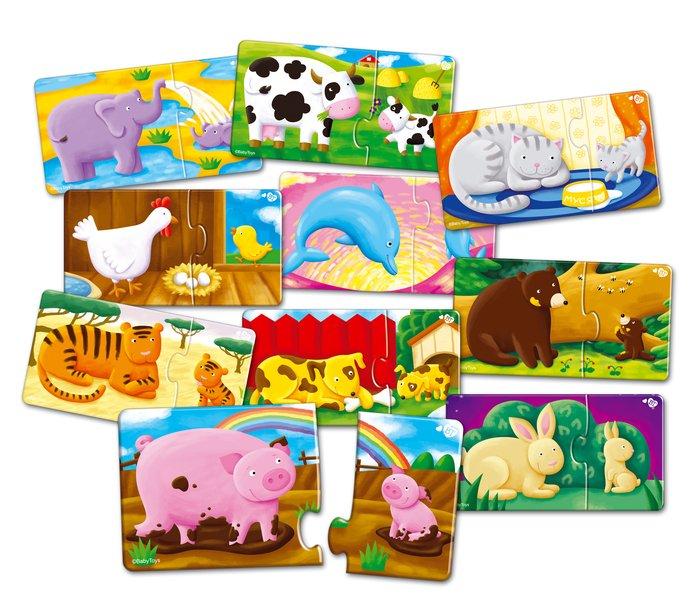 Image of Montessori Doppelpuzzle - Wessen Baby? mit 10 Bilder, 20 Stk