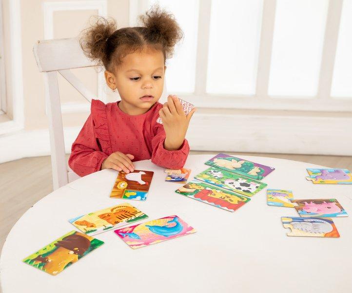 Montessori  Puzzle double - Le bébé de qui ? avec 10 images, 20 pièces 
