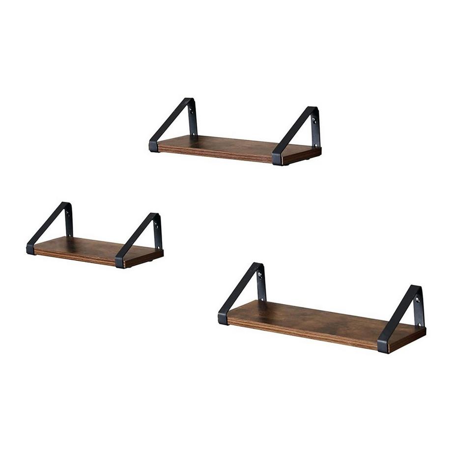 Set mit 3 Loft-Hängeregalen aus Holz