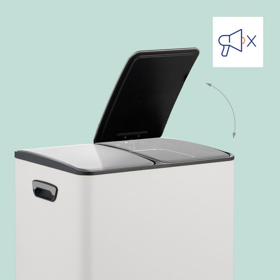 Northix Pattumiera da cucina con pedale, 2 scomparti  